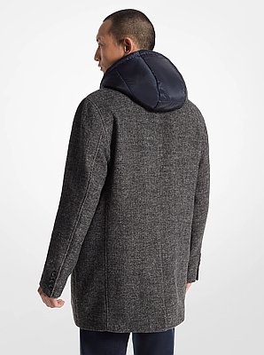 Manteau Coatbridge &agrave; chevrons en m&eacute;lange de laine 2-en-1