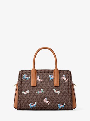Laila Medium Signature Logo Satchel
