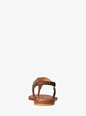 Sandale Mandy mit Signature-Logomuster und T-Riemen