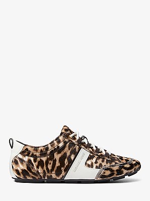 Keely Leopard Print Calf Hair Trainer