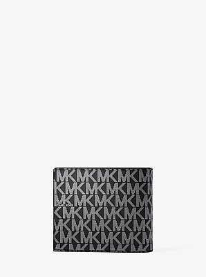 Hudson Metallic Signature Logo Billfold Wallet With Passcase