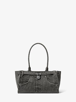 Hamilton Moderne Small Washed Denim Satchel