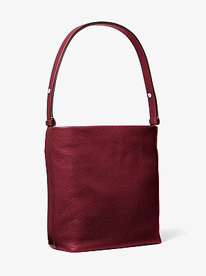 Bolso messenger Roey tipo bombonera mediano de piel granulada