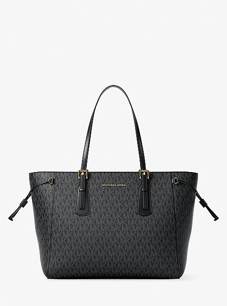Voyager Large Signature Logo Top-Zip Tote Bag