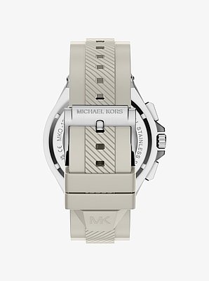 Reloj Lennox oversize en tono plata y silicona