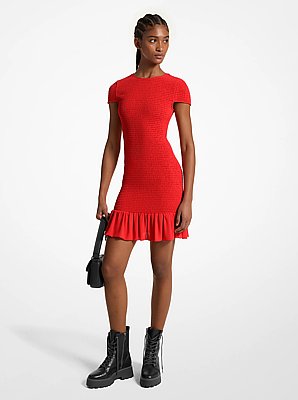 Smocked Georgette Mini Dress