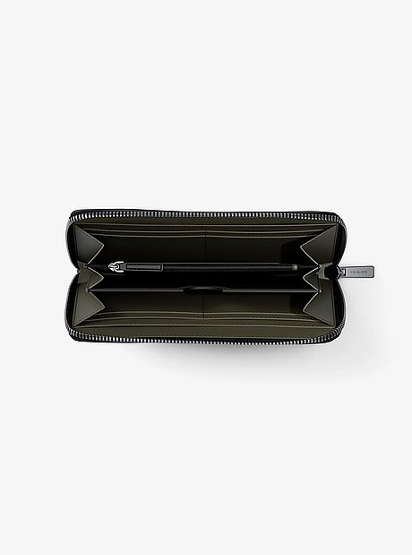 Cooper Logo Debossed Polyester Microsuede Zip-Around Wallet