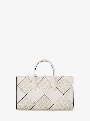 Gewebte Henkeltasche Mirella Small mit Signature-Logomuster
