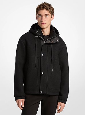 Wool Blend Hooded Jacket