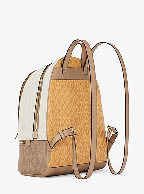 Rhea Medium Color-Block Signature Logo Backpack