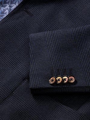 Glen Plaid Wool Blend Blazer