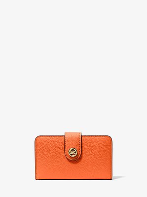 MK Pop Charm Medium Pebbled Leather Wallet