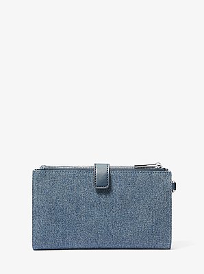 Bolso de pulsera Jet Set Travel de denim con adornos