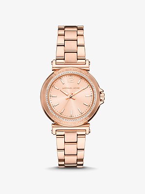 Mini Maren Pav&eacute; Rose Gold-Tone Watch