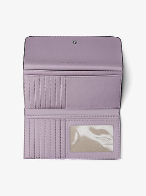 Billetera Jet Set Travel tipo tr&iacute;ptico con logotipo de la marca