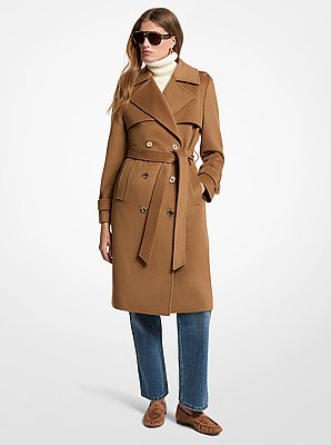 Manteau en laine m&eacute;lang&eacute;e avec ceinture