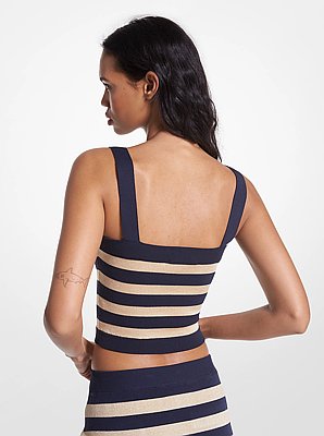 Metallic Striped Knit Tank Top
