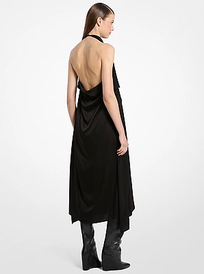 Charmeuse Scarf Halter Dress