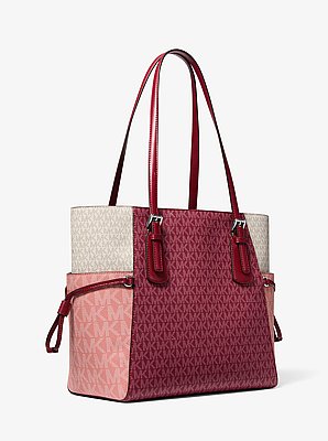 Voyager Large Color-Block Signature Logo Tote Bag