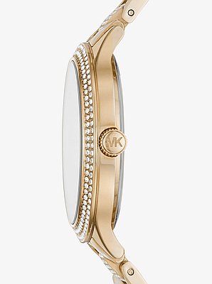 Montre dor&eacute;e &agrave; pav&eacute;