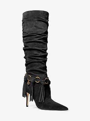 Stiefel Dawn aus Wildleder mit Fransen