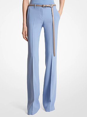 Haylee Double Crepe Sabl&eacute; Flared Trousers