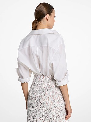 Silk and Cotton Taffeta Portrait Collar Shirt