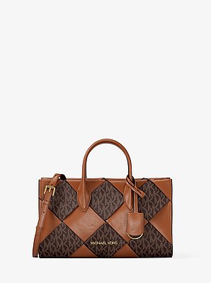 Gewebte Henkeltasche Mirella Small mit Signature-Logomuster