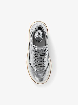 Hayes Embellished Metallic Leather Platform Sneaker