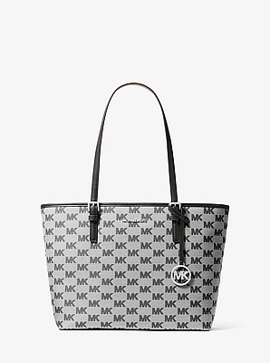 Cabas Jet Set de taille moyenne en jacquard &agrave; logo