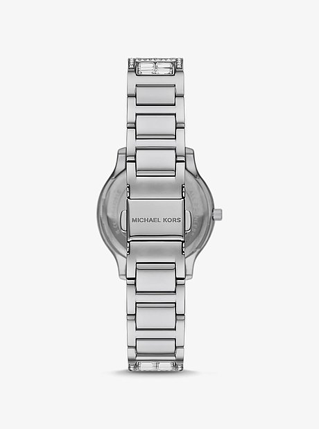 Limited-Edition Mini Sage Pav&eacute; Silver-Tone Watch