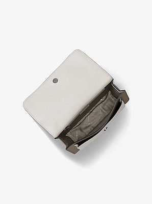 Claire Large Color-Block Pebbled Leather Shoulder Bag