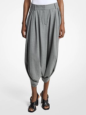 Draped Stretch Wool Culottes
