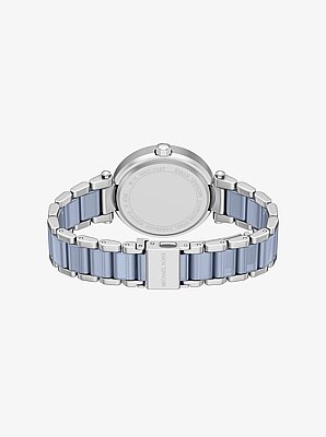 Oversized Parker Pav&eacute; Blue-Tone Watch