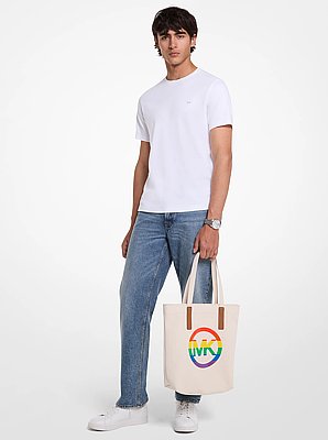 PRIDE Rainbow Logo Cotton Tote Bag