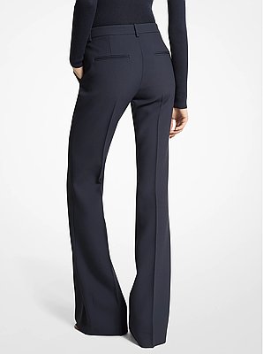 Haylee Double Crepe Sabl&eacute; Flared Trousers