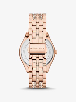 Harlowe Pav&eacute; Rose Gold-Tone Watch