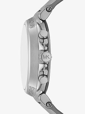 Maren Silver-Tone and Crocodile Embossed Leather Watch