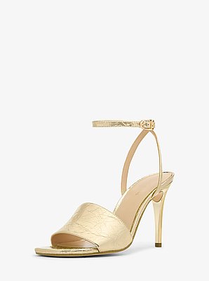 Elyse Crackled Metallic Leather Sandal