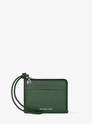 Jet Set Small Pebbled Leather Card Case Wristlet