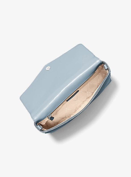Grand sac &agrave; bandouli&egrave;re convertible Kacey en microsu&egrave;de de polyester &agrave; logo grav&eacute;