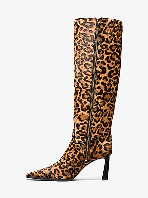 Darrah Leopard Print Calf Hair Boot
