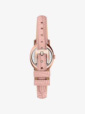 Petite Maude Rose Gold-Tone and Lizard Embossed Leather Watch