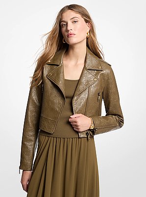 Crinkled Moto Jacket