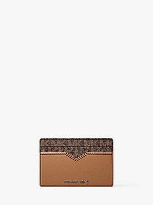 Hudson Pebbled Leather and Signature Logo Money Clip Card Case
