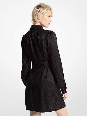 Moir&eacute; Tie-Neck Dress