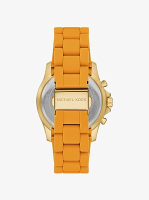 Montre Everest &agrave; bracelet en silicone de ton or &agrave; pav&eacute;