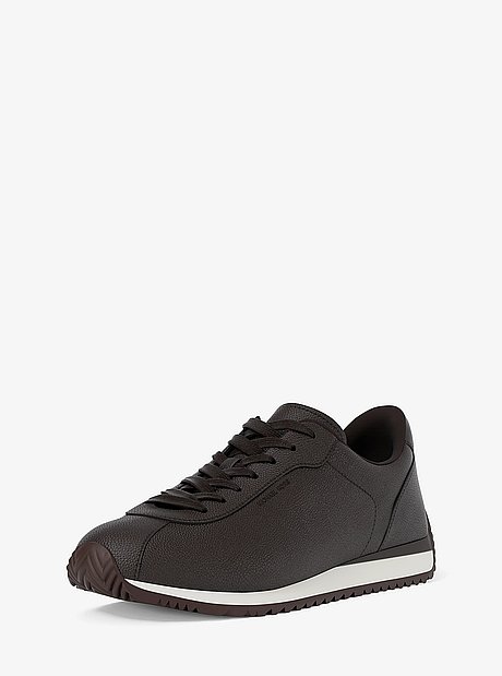 Rhodes Signature Logo and Leather Trainer