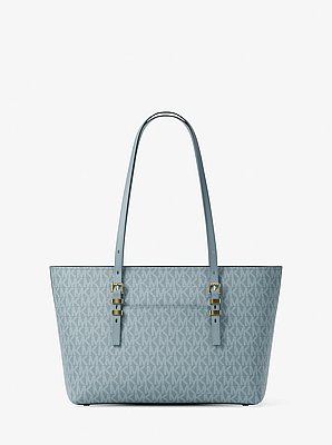 Quinn Medium Signature Logo and Leather Tote Bag