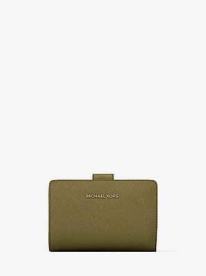 Cartera mediana de piel de grano cruzado